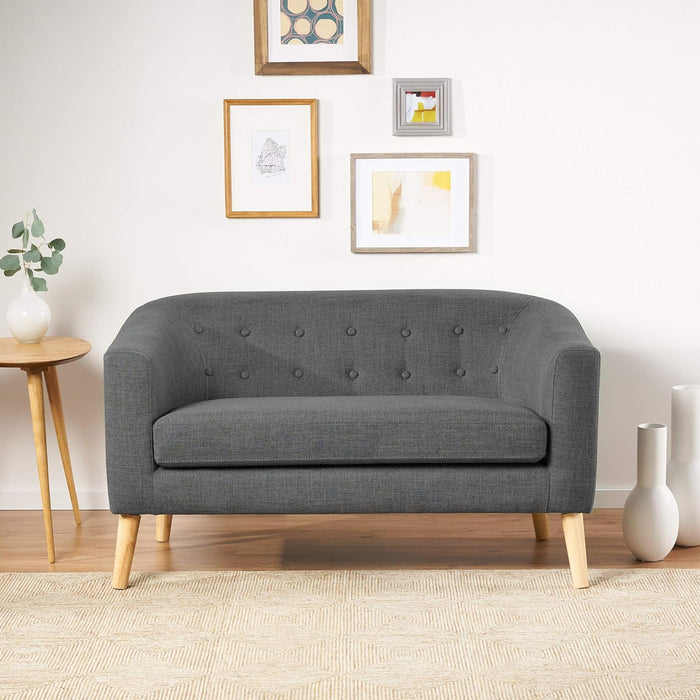 Grey Mid-Century Loveseat: Modern, Stylish Design