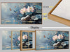 Lotus Floral Canvas Wall Art Lrage Framed Pictures Wall Decor Living Room Flower Paintings Artwork for Walls Bedroom Kitchen Dining Room Home Office, 40"X20"