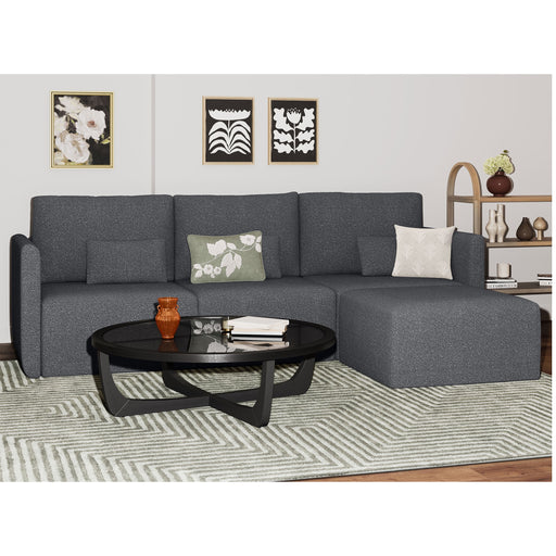 Drew Modular Sectional Sofa with Ottoman by Drew Barrymore, Charcoal