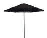 Outdoor 7.5' Black Ventura Fringe round Push-Up Premium Patio Umbrella