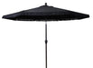 Outdoor 9' Black Ventura Fringe round Crank Premium Patio Umbrella