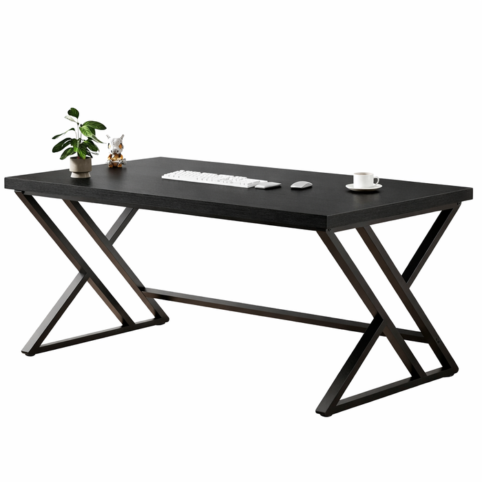 47" Modern Computer Desk with High Back Leather Executive Chair Set