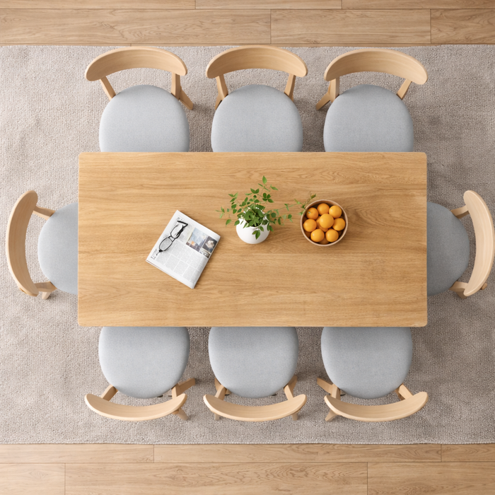 Modern Dining Room Table with 6 Upholstered Chairs Set