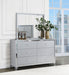 Larue 6-Drawer Rectangular Wood Dresser with Mirror Silver