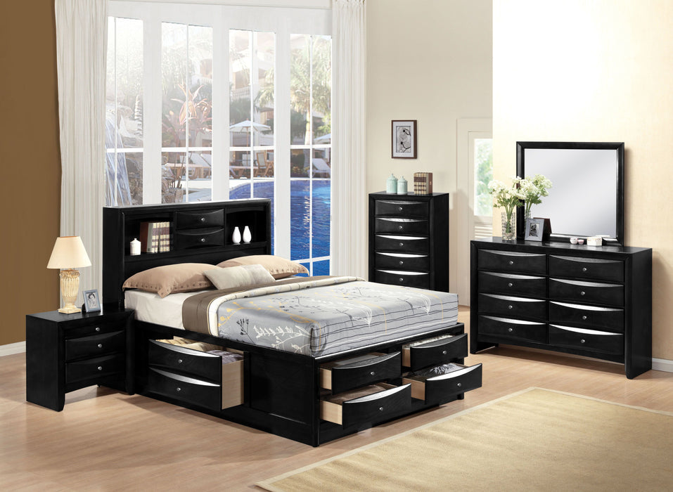 Furniture Ireland Wood 5-Piece Bedroom Set Bed W/Storage, Chest, Dresser, and 2 Nightstands