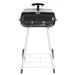 17.5" Square Steel Charcoal Grill with Wheels, Black, New