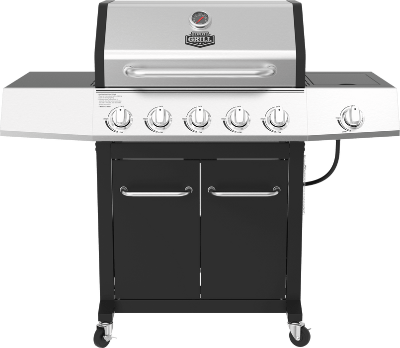 5 Burner Propane Gas Grill with Side Burner