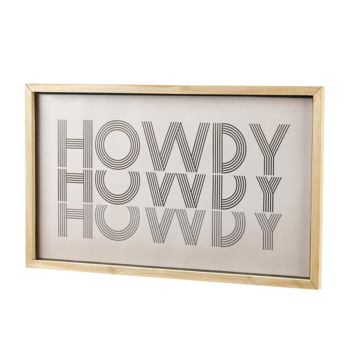 Howdy Print Natural Wood Framed Wall Art, 22" X 13"