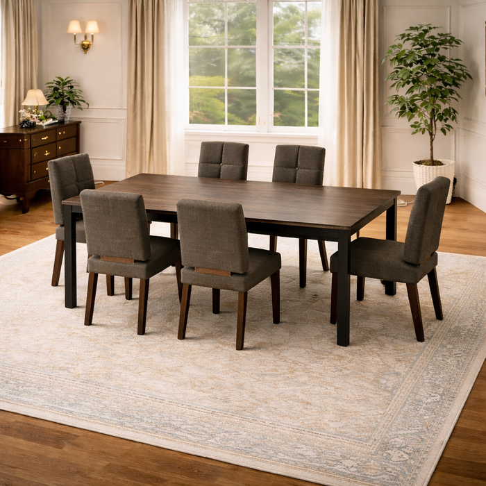 Reinforced Solid Wood Dining Chairs Cushioned Seats