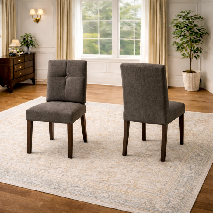 Reinforced Solid Wood Dining Chairs Cushioned Seats