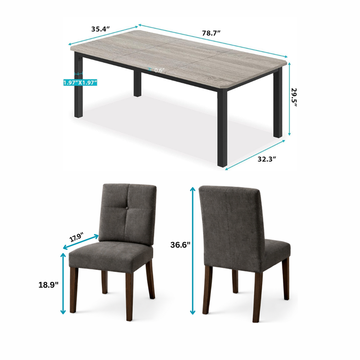 Reinforced Solid Wood Dining Chairs Cushioned Seats