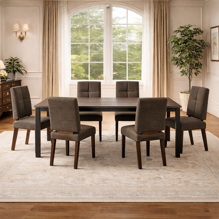 Reinforced Solid Wood Dining Chairs Cushioned Seats