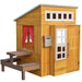 Modern Outdoor Wooden Playhouse with Picnic Table