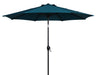 9Ft Teal round Outdoor Tilting Market Patio Umbrella with Crank