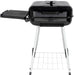 22" Square Steel Charcoal Grill with Foldable Side Shelf, Black