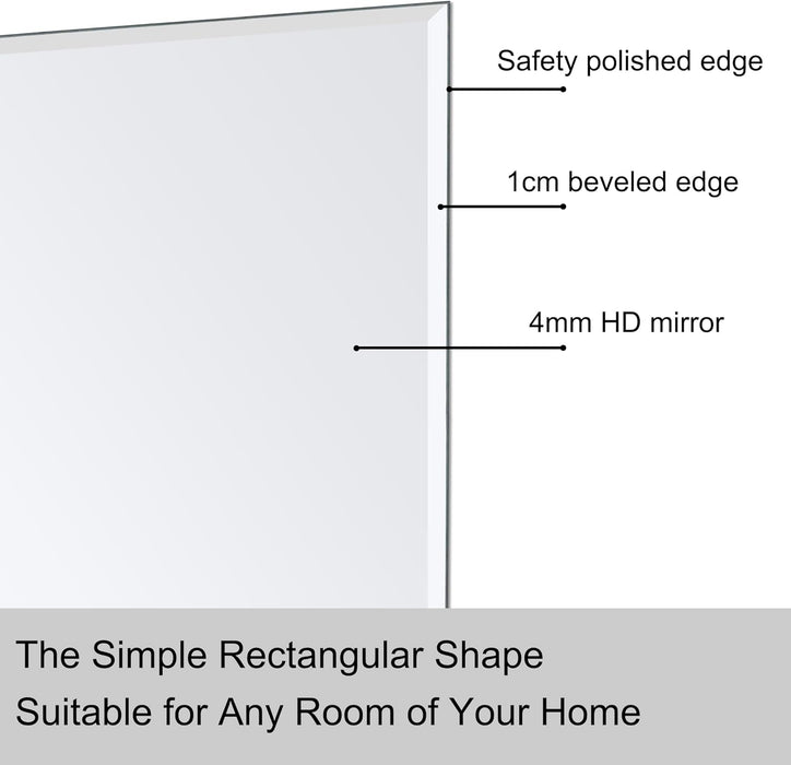 16x24 Beveled Frameless Bathroom Mirror For Vanity