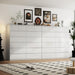 59" W 59" H White Bedroom Dresser, 14 Drawer Large Tall Chest of Drawers