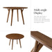 round Dining Table for 4, 45” Solid Wood Kitchen Table, Small Dinner Coffee Writing Table for Kitchen Dining Room, save Space, Walnut