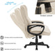 Office Executive Chair High Back Adjustable Managerial Home Desk Chair, Swivel Computer PU Leather Chair with Lumbar Support (Beige)