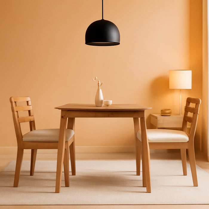 Farmhouse Dining Table Set for 4, Wooden Dining Roon Table and Solid Wood Chairs, 5-Piece Modern Dining Set Home, Kitchen, Dining Room, 4 Upholstered Chairs, Rubberwood Legs