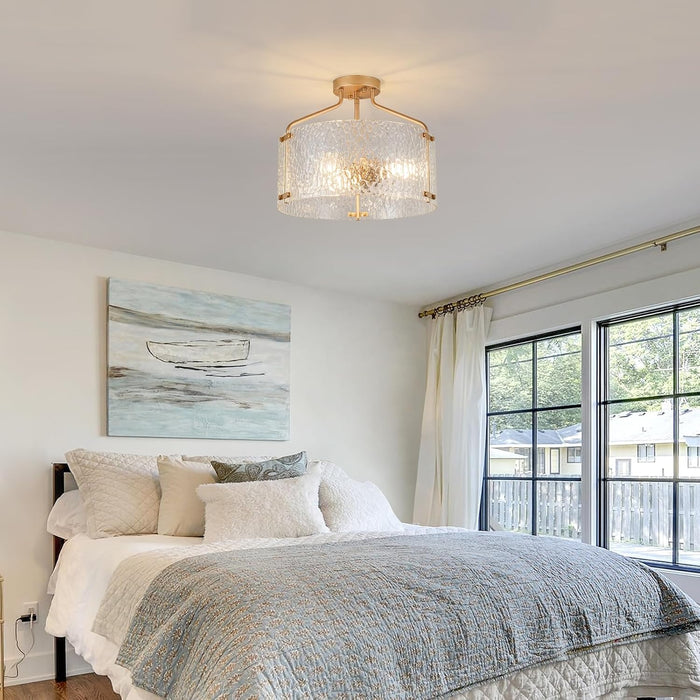 Gold 16Inch SemiFlush Ceiling Light Fixture Radiant