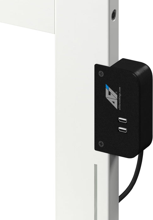 Newport Full Size Bookcase Headboard with Attachable Charger in White