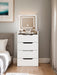 3 in 1 Vanity Desk with Plip Top Mirror and Lights, 18.9" Small Make up Vanity Set with Visible Glass Desktop,Compact Makeup Vanity with 3 Drawers,Dressing Table for Bedroom,White