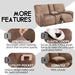 Reclining Love Seat with Middle Console Slipcover, 8-Piece Velvet Stretch Loveseat Reclining Sofa Covers, 2 Seat Love Seat Recliner Cover, Thick, Soft, Washable, Love Seat Slipcovers (Sand)