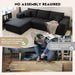 Black Cloudlike Sectional Sofa Featuring Left Chaise