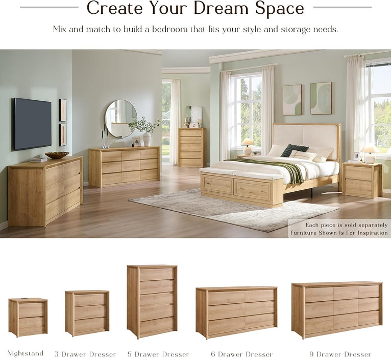 60 Inch 6 Drawer Dresser for Bedroom, 20" Depth for More Storage