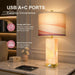 Pink Alabaster Table Lamp Set of 2 with Night Light for Bedroom