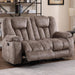 Loveseat Recliner Sofa for Living Room, Extra Wide Modern Overstuffed 2 Seat Reclining Manual Sofa Chair, Daul Recliner with Hidden Armrest Cup Holders, Breathable Fabric, Light Brown(Loveseat)