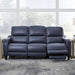 Mercomatic Contemporary Leather Match Wall Hugger Power Reclining Sofa with Adjustable Headrest and USB Ports, Blue