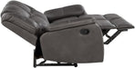 Manual Recliner Loveseat - Charcoal Faux Leather