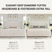 Queen Size Platform Bed Frame, Velvet Upholstered Bed with Deep Button Tufted & Nailhead Trim Wingback Headboard/No Box Spring Needed/Cream