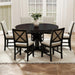42"-54" Extendable Dining Table for 4-6 People Farmhouse Round/Oval Dining Room Table Solid Wood Kitchen Table with Cross Base, Only Table (Dark Brown)