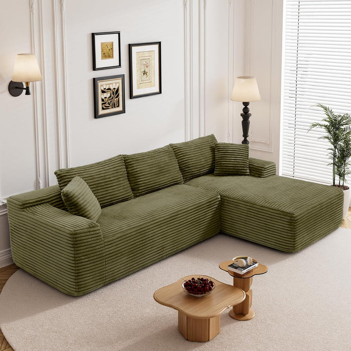95 Inch Boneless Cloudlike Sectional Sofa MemoryFoam
