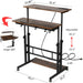 Mobile Standing Desk Adjustable Height, Rolling Desk Stand up Desk, Mobile Laptop Desk, Rolling Computer Desk with Charging Station, Portable Desk with Wheels, Rustic Brown