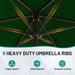 7.5FT Patio Umbrella Table Market Umbrella W/Tilt and Crank, Heavy-Duty Outdoor Umbrellas for Pool, Deck, Garden and Backyard, Dark Green