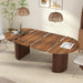 41 In-78 in Extendable Dining Room Table for 4-8, round Expandable Kitchen Table with Fluted Base, Modern Farmhouse Oval Dinner Tables for Dining Room Kitchen Living Room (Walnut)