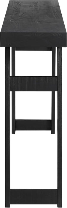 Lawas Solid Wood Console Table - 56 Inch Modern Farmhouse Entryway Table - Easy Assembly Living Room Furniture for behind the Couch, Entryway, or Hallway (Black)
