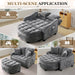 Oversized Chaise Lounge Chair Gray Chenille Tufted