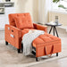 Three In One Velvet Orange Convertible SleeperChair