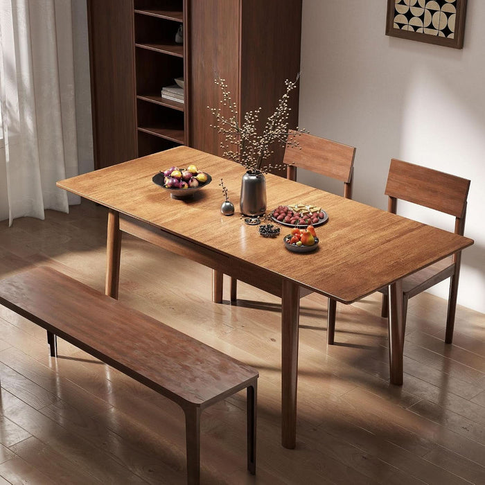 40"-52" Solid Wood Extendable Dining Tables for 2-6 Walnut