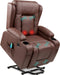 Power Lift Recliner Massage Chair with USB, Heat, and Cupholders