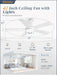 Ceiling Fans with Lights and Remote, 42 Inch Low Profile Flush Mount Ceiling Fan,White Modern Ceiling Fan with LED Light for Bedroom Indoor Outdoor-5 Reversible Blades, 3CCT, 6 Speeds, Timer