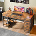 Rustic Brown 47 Inches Corner Desk StorageSolutions