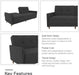 Contemporary Upholstered 76 Inch Grey Sleeper Sofa