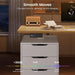 Electric Standing Desk with 6 Drawers, 55" Adjustable Stand up Desk with Storage, Computer Desks with Power Outlets for Home Office, White + Oak