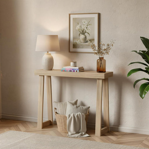 Solid Wood Console Table, 36 Inch, Sofa Table, Narrow Entryway Table for Hallway, behind the Couch, Living Room, Foyer, Easy Assembly, Blonde